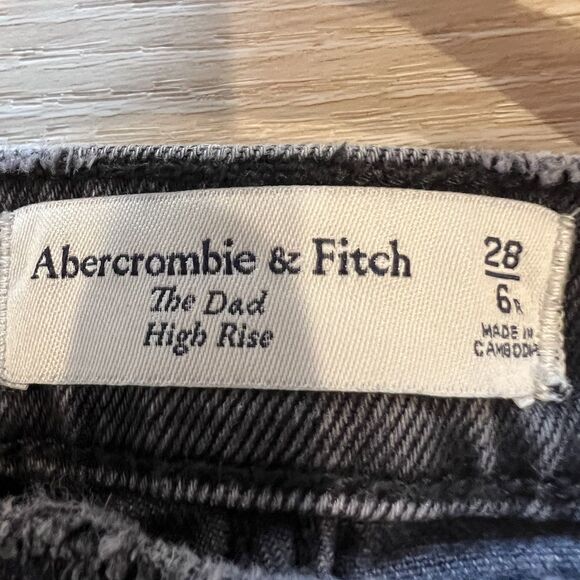Abercrombie & Fitch The Dad High Rise Shorts Black-Size 28/6 - Picture 4 of 4